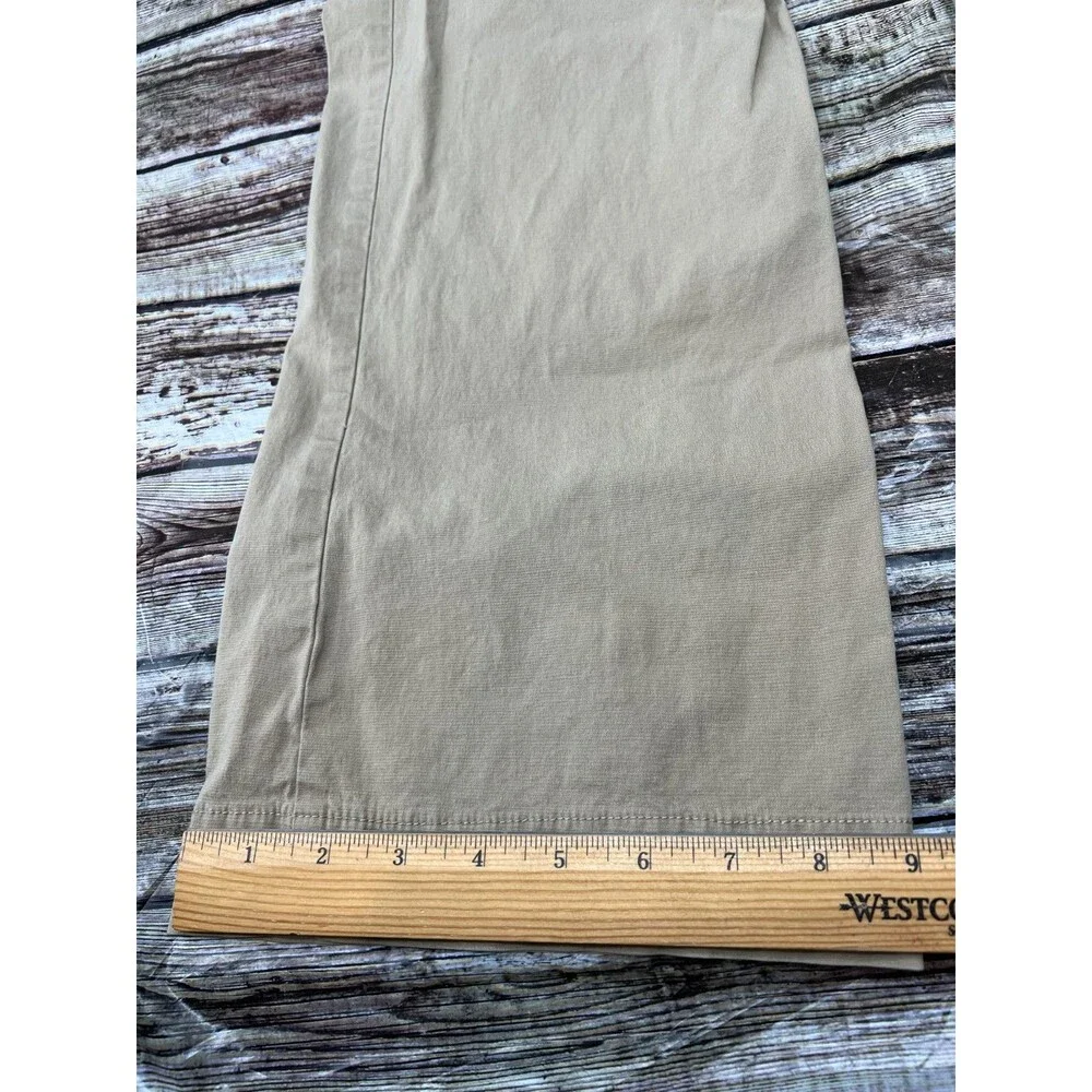 J Crew Stretch City Fit Women's Size 0S Short Khaki Wide Leg Pants Trousers